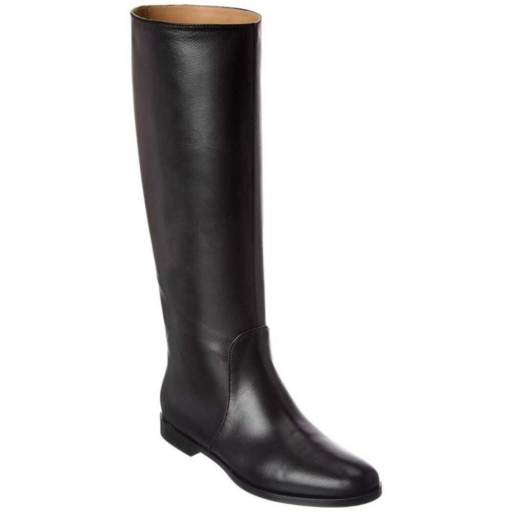 Sergio Rossi Chevallier Leather Knee-High Boot, Black